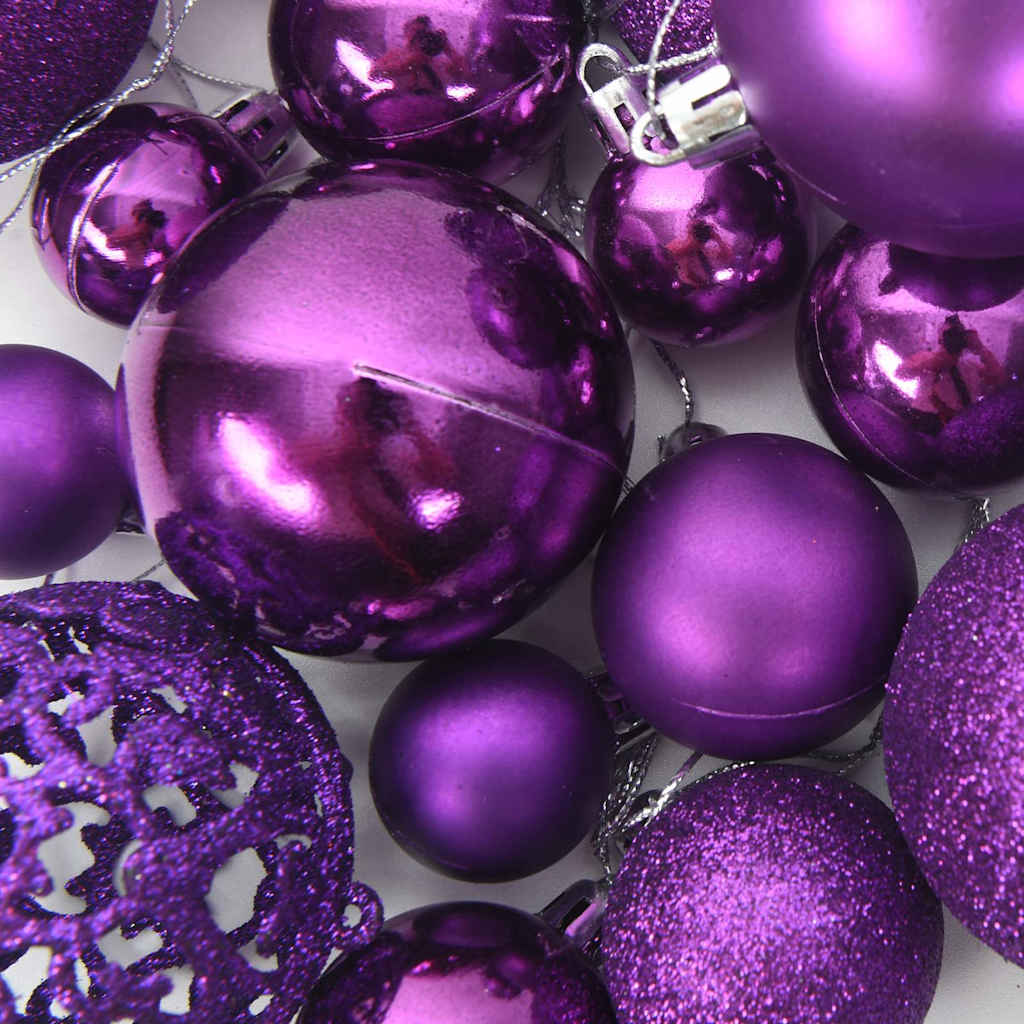 100-tlg. Weihnachtskugel-Set Lila