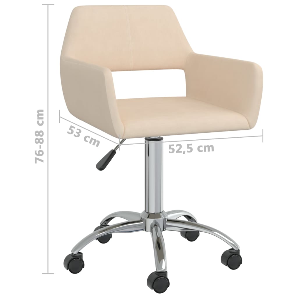 Bürostuhl Drehbar Creme Stoff