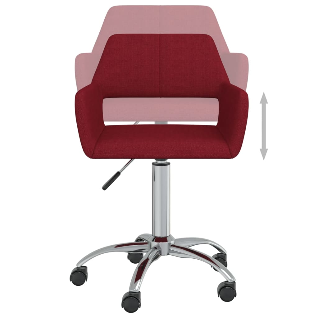 Bürostuhl Drehbar Weinrot Stoff