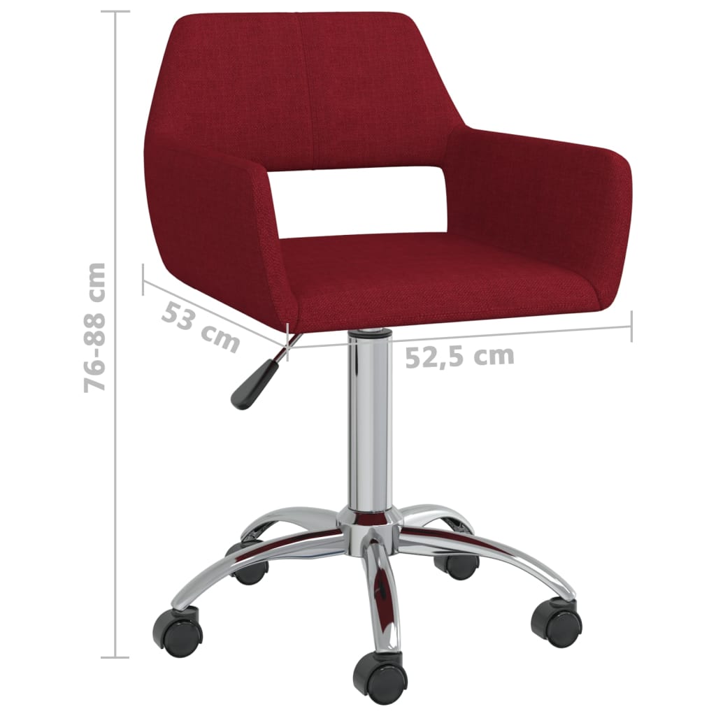 Bürostuhl Drehbar Weinrot Stoff