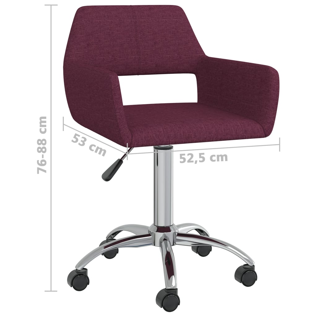 Bürostuhl Drehbar Lila Stoff