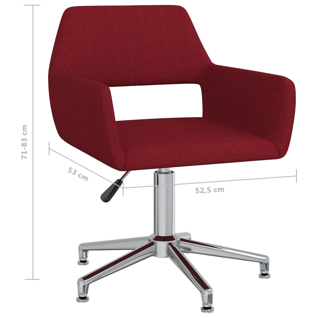 Bürostuhl Drehbar Weinrot Stoff