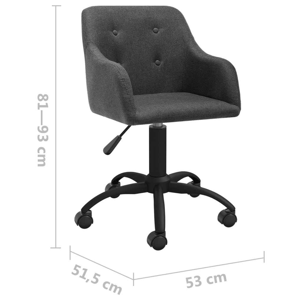 Bürostuhl Drehbar Dunkelgrau Stoff
