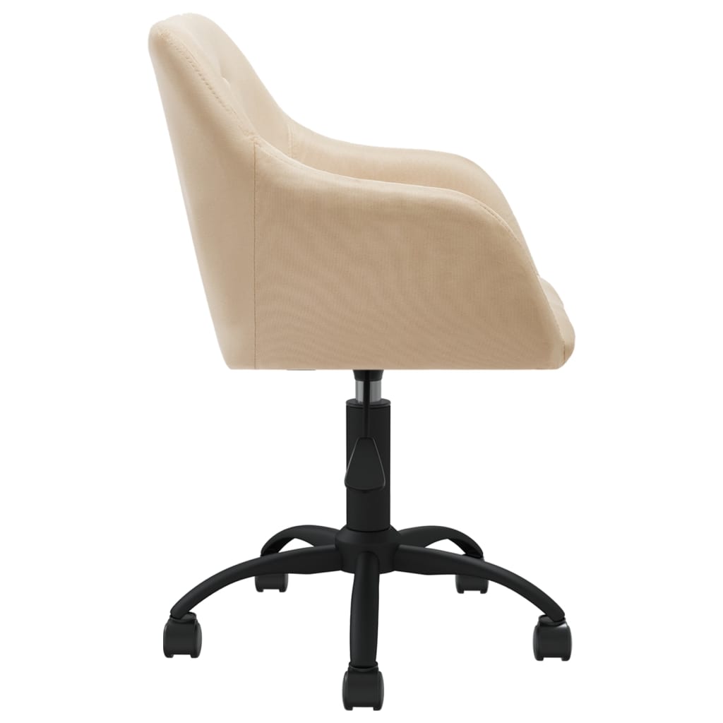Bürostuhl Drehbar Creme Stoff
