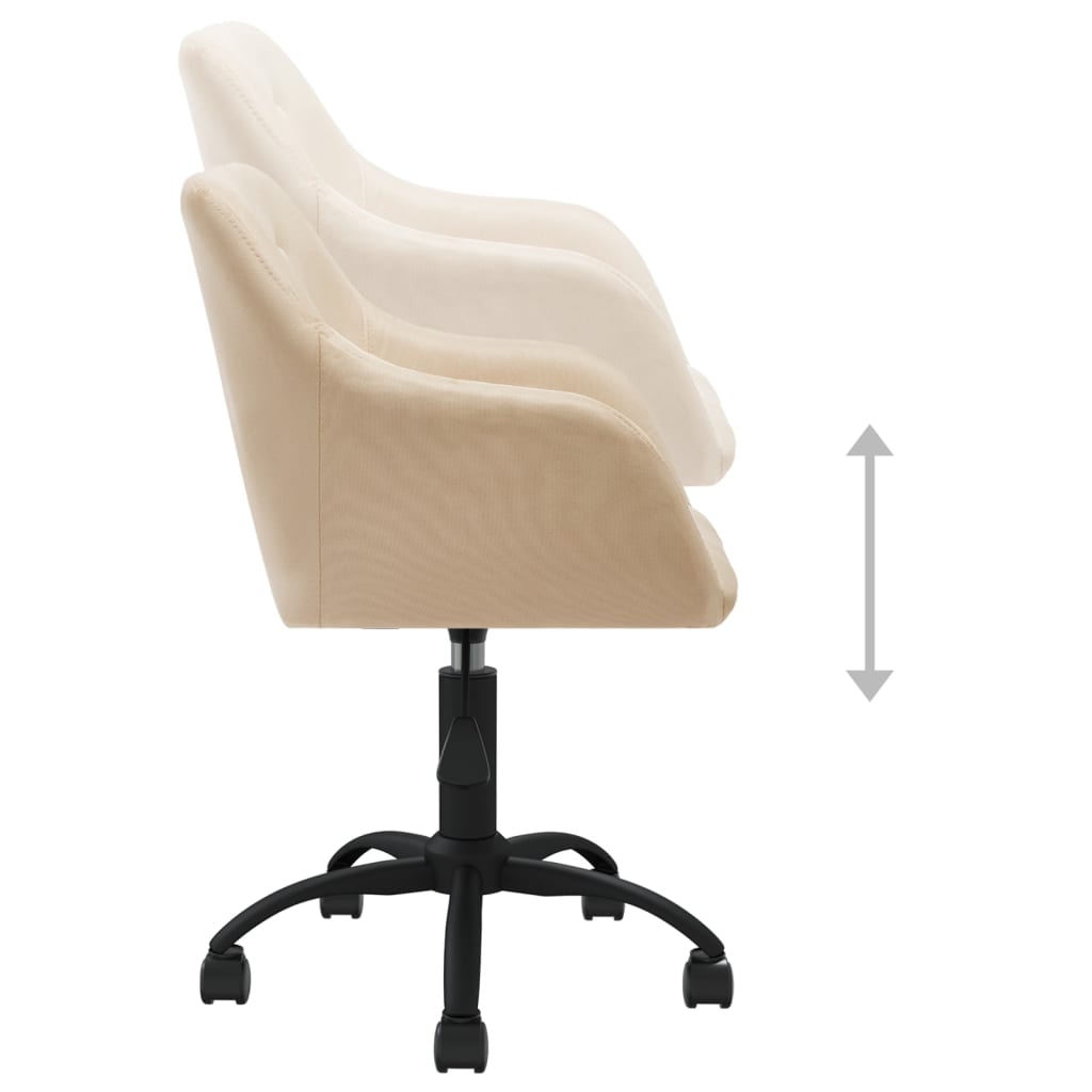 Bürostuhl Drehbar Creme Stoff