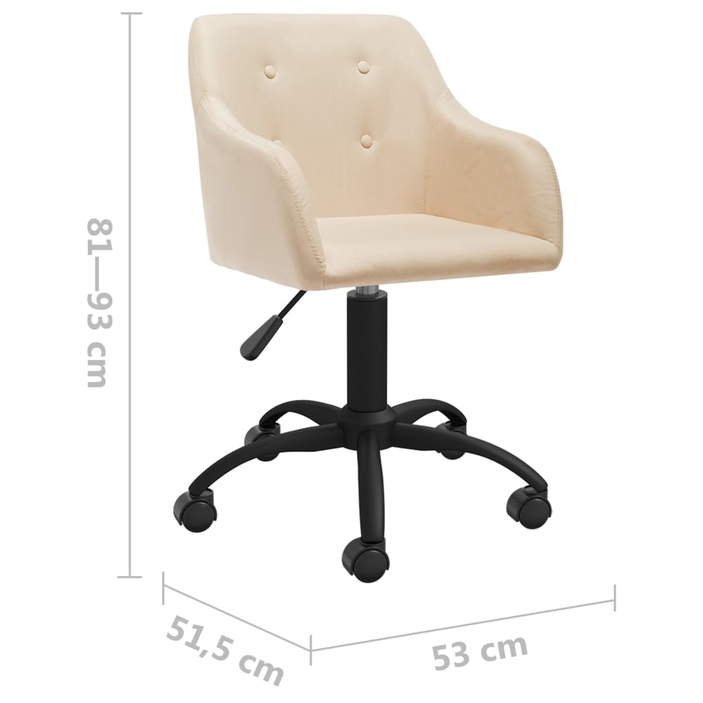 Bürostuhl Drehbar Creme Stoff