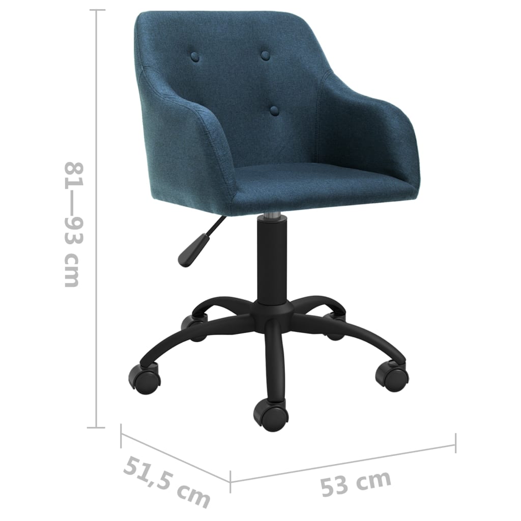 Bürostuhl Drehbar Blau Stoff