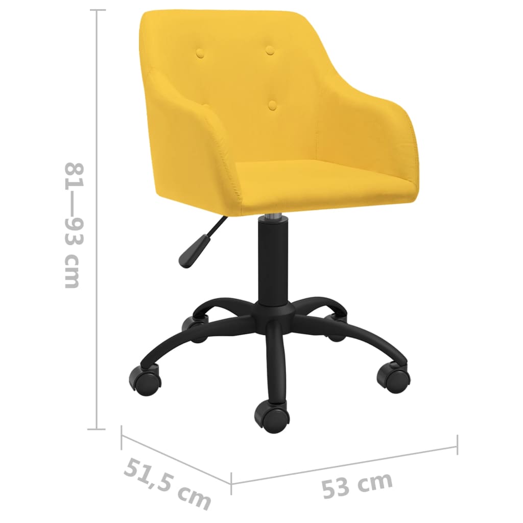 Bürostuhl Drehbar Gelb Stoff