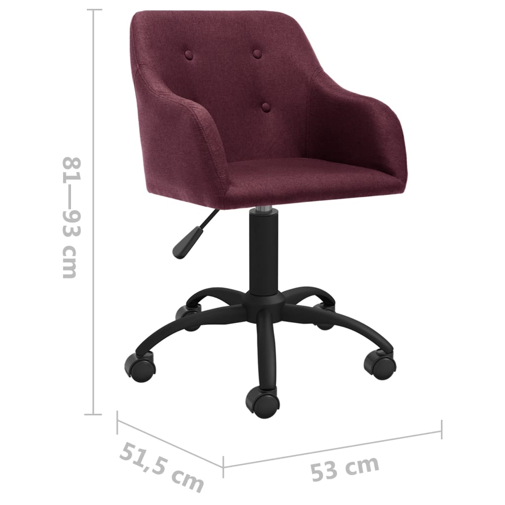 Bürostuhl Drehbar Lila Stoff