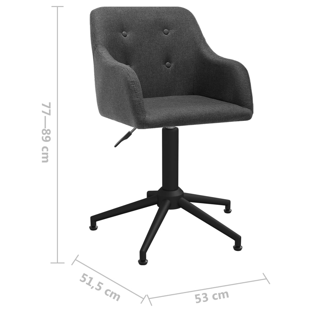 Bürostuhl Drehbar Dunkelgrau Stoff