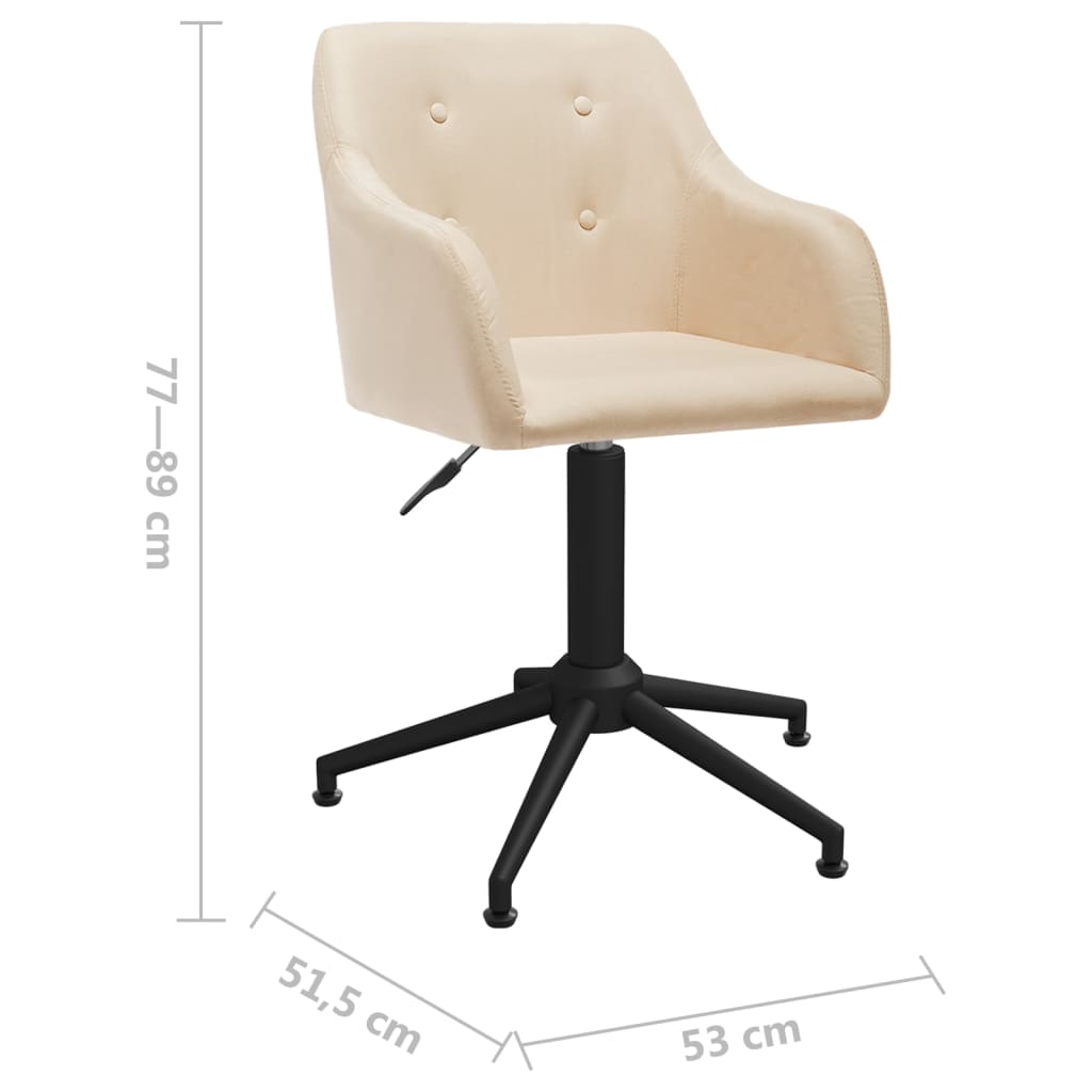 Bürostuhl Drehbar Creme Stoff