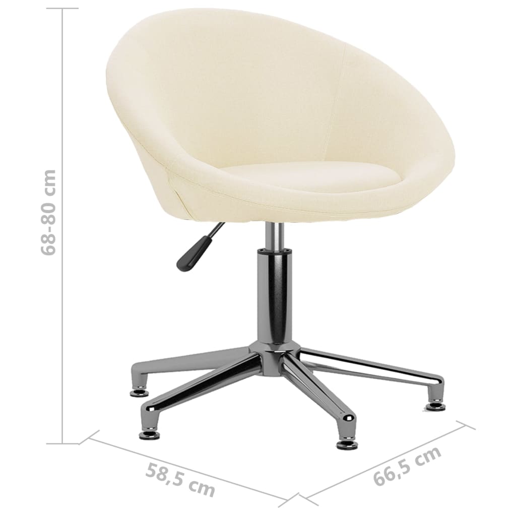 Bürostuhl Drehbar Creme Stoff