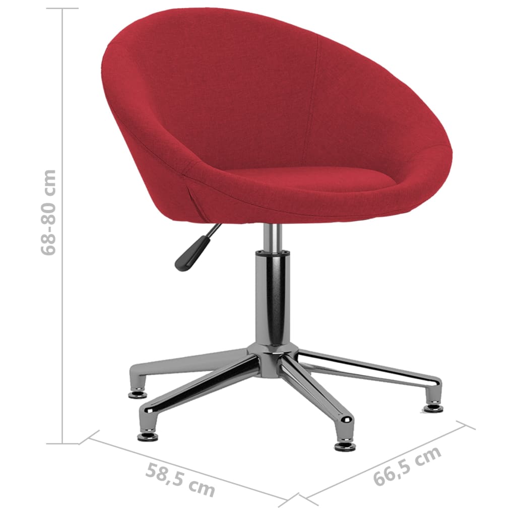 Bürostuhl Drehbar Weinrot Stoff