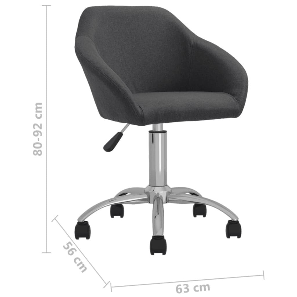 Bürostuhl Drehbar Dunkelgrau Stoff