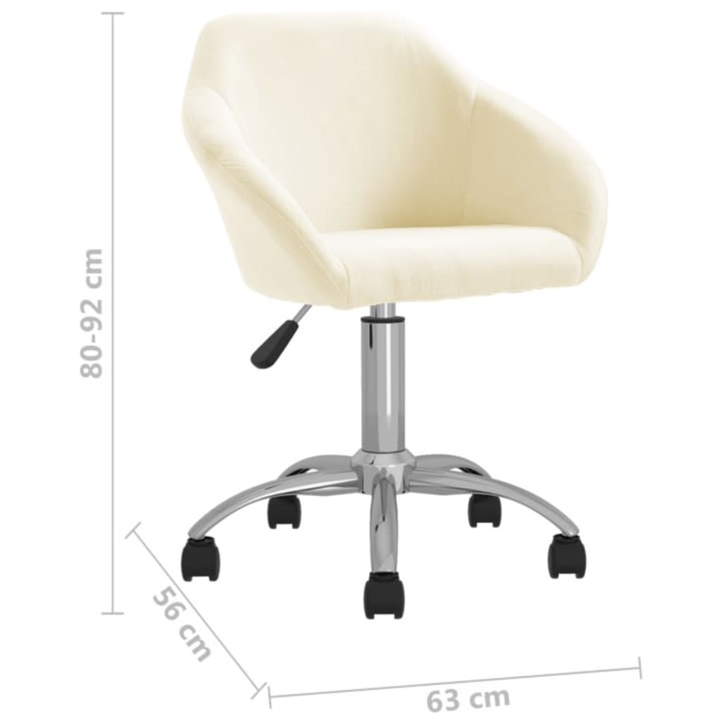 Bürostuhl Drehbar Creme Stoff