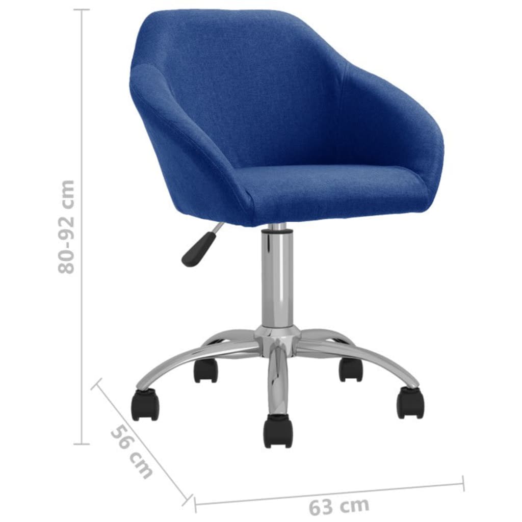 Bürostuhl Drehbar Blau Stoff