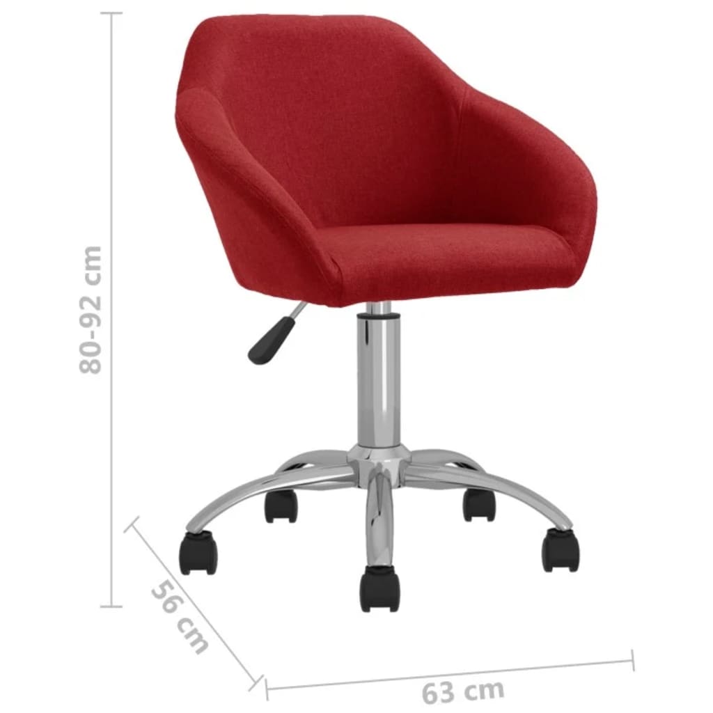 Bürostuhl Drehbar Weinrot Stoff