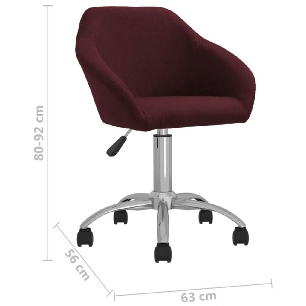 Bürostuhl Drehbar Lila Stoff