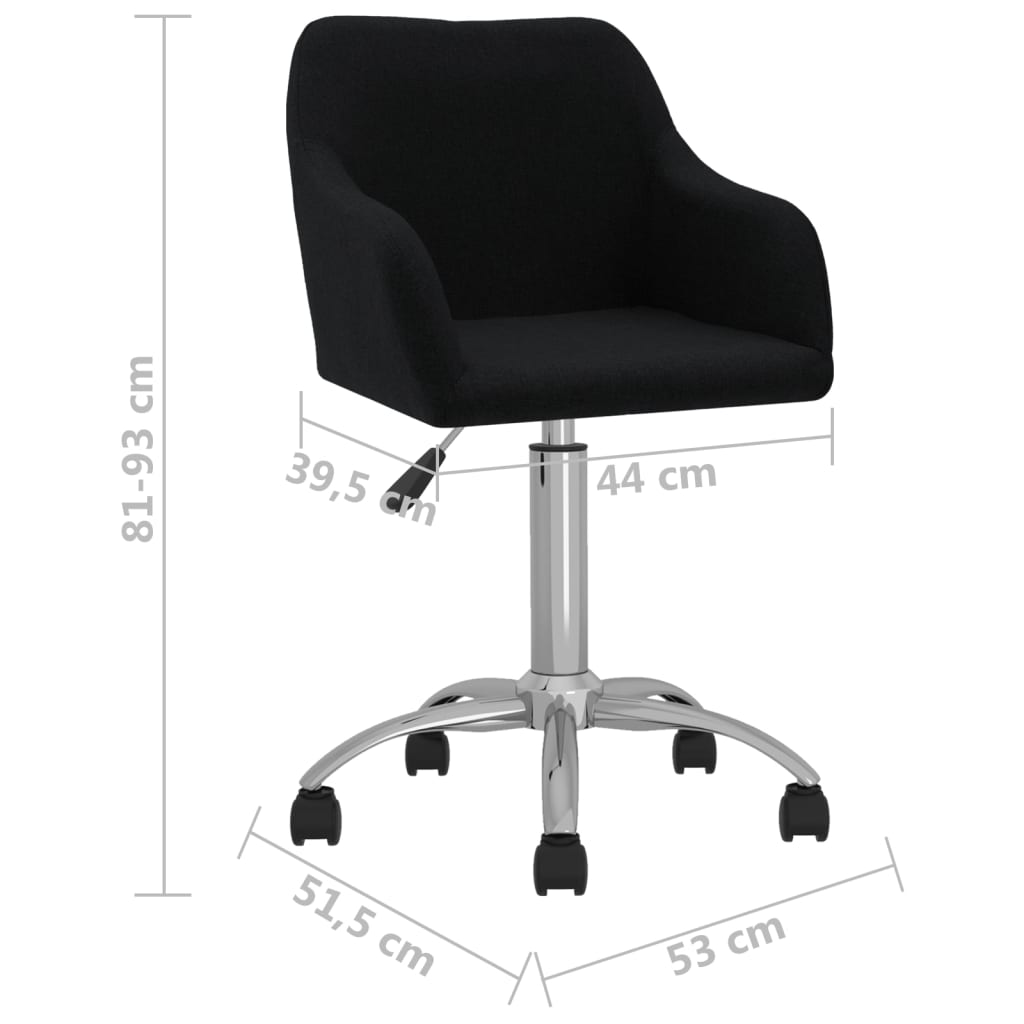 Bürostuhl Drehbar Schwarz Stoff