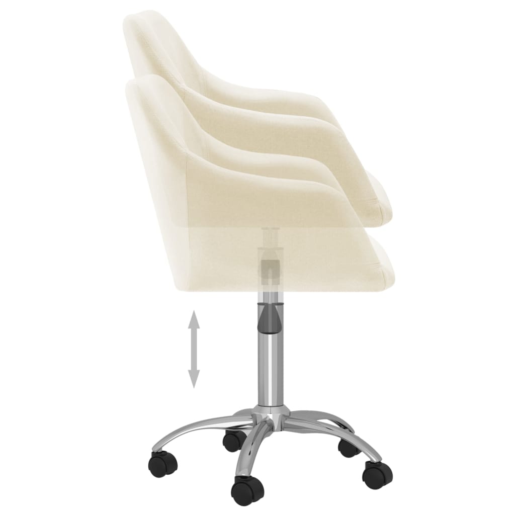 Bürostuhl Drehbar Creme Stoff