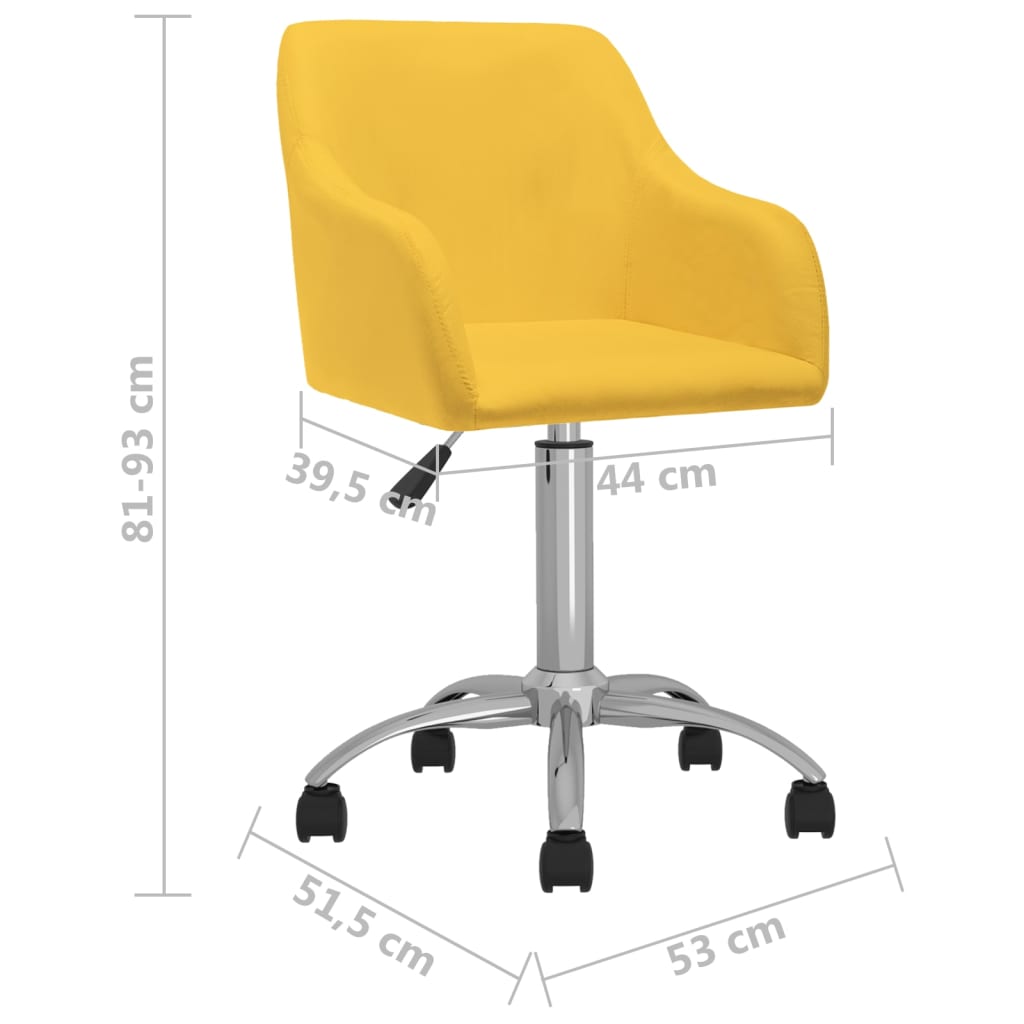 Bürostuhl Drehbar Gelb Stoff