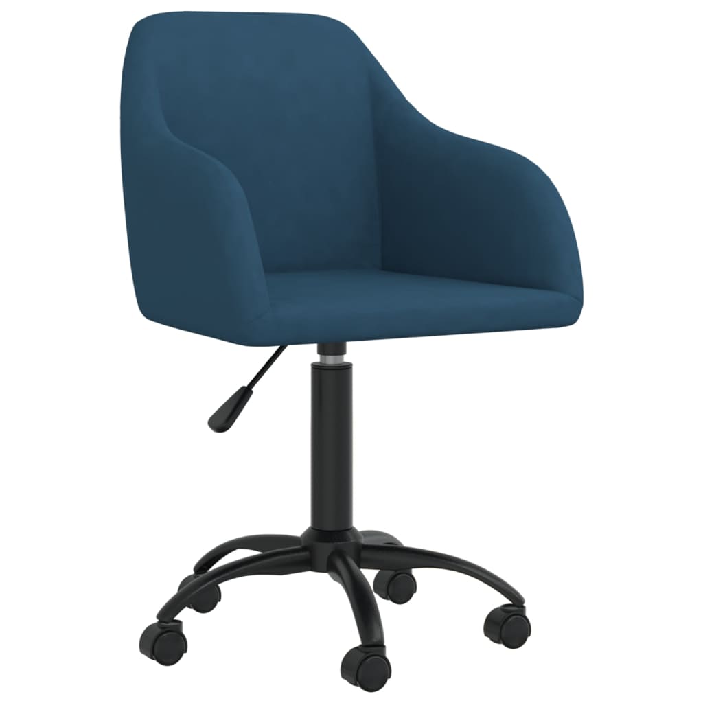 Bürostuhl Drehbar Blau Samt