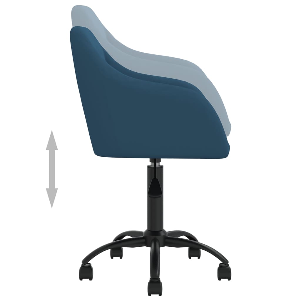 Bürostuhl Drehbar Blau Samt