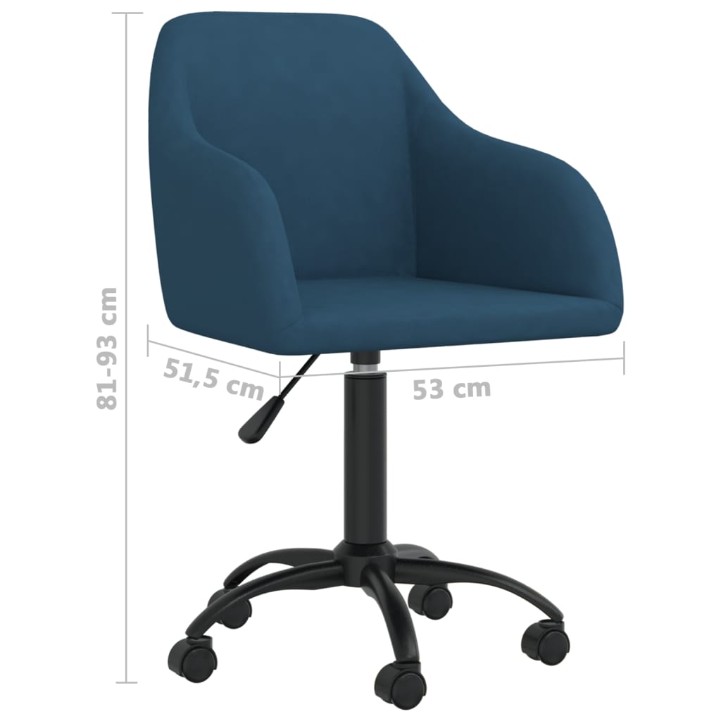 Bürostuhl Drehbar Blau Samt