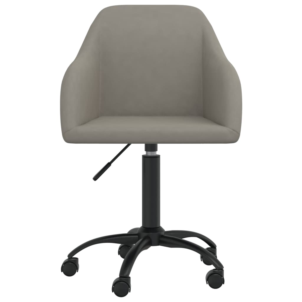 Bürostuhl Drehbar Hellgrau Samt