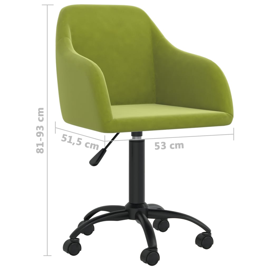 Bürostuhl Drehbar Hellgrün Samt