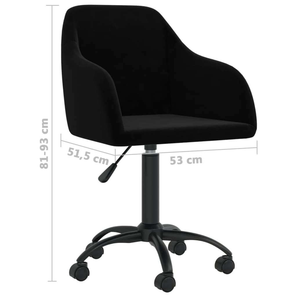 Bürostuhl Drehbar Schwarz Samt