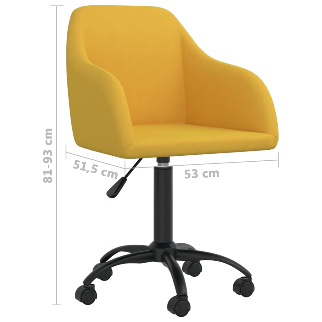 Bürostuhl Drehbar Gelb Samt