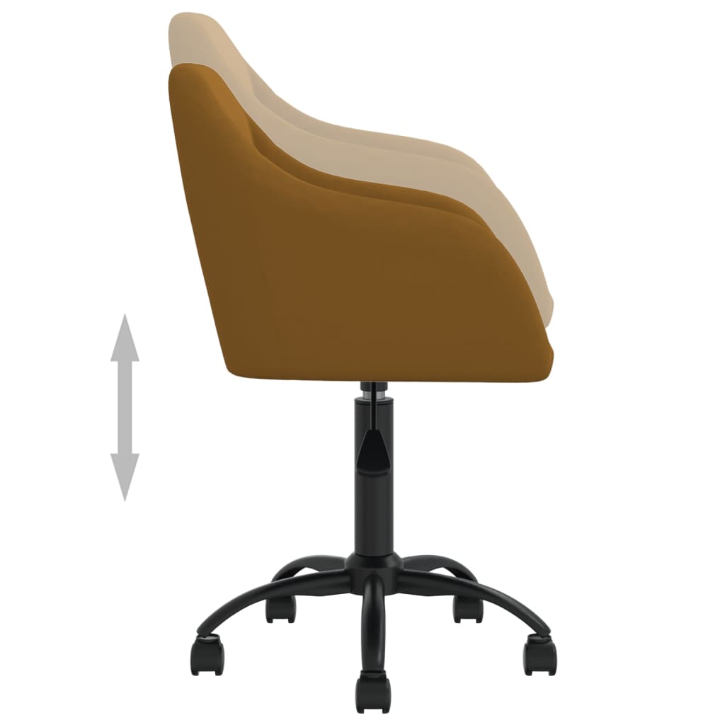 Bürostuhl Drehbar Braun Samt
