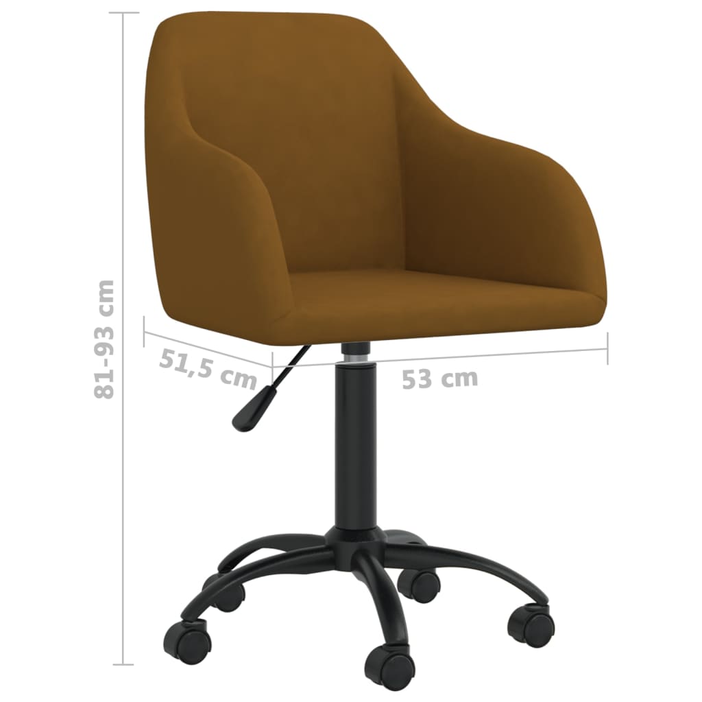 Bürostuhl Drehbar Braun Samt
