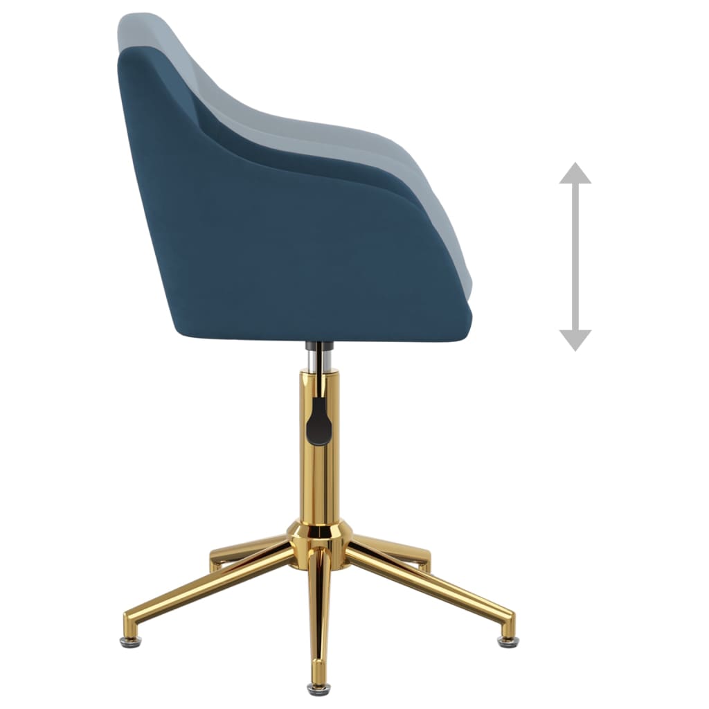 Bürostuhl Drehbar Blau Samt
