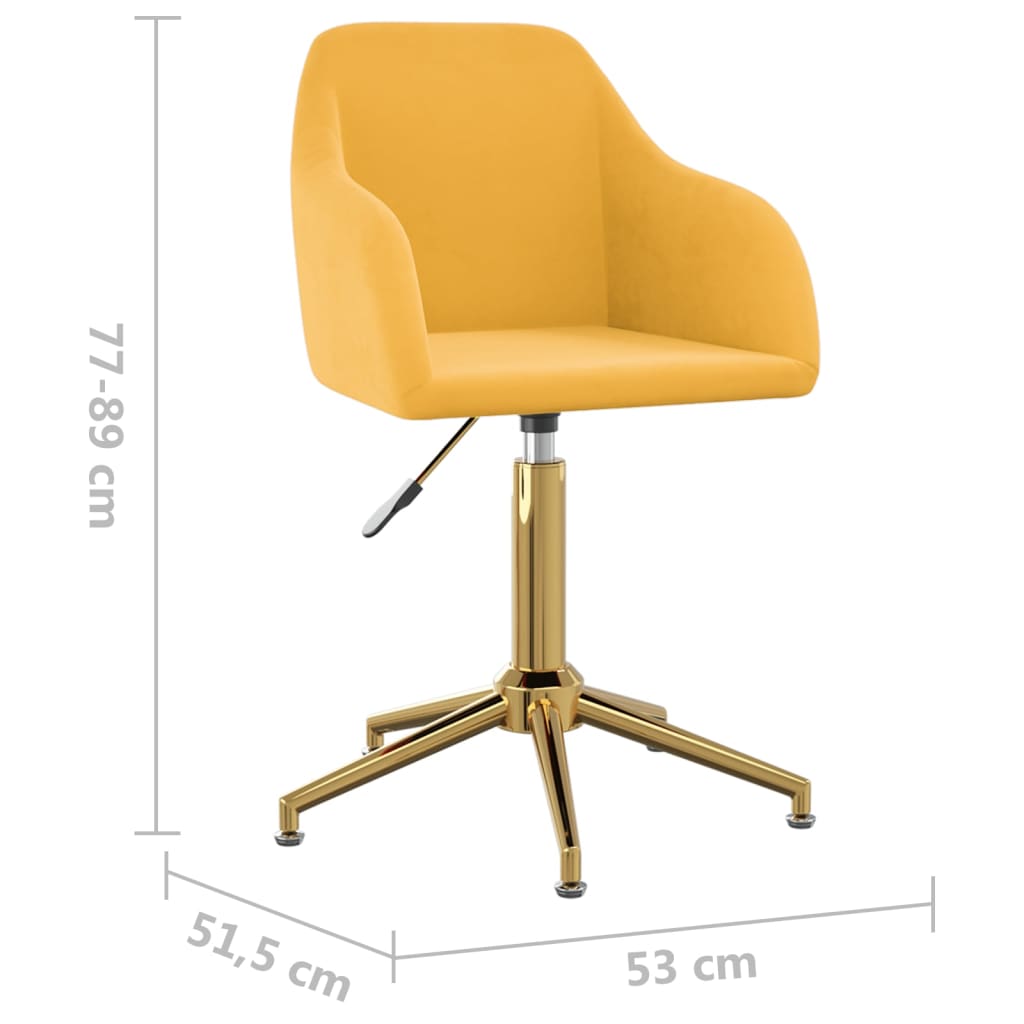 Bürostuhl Drehbar Gelb Samt