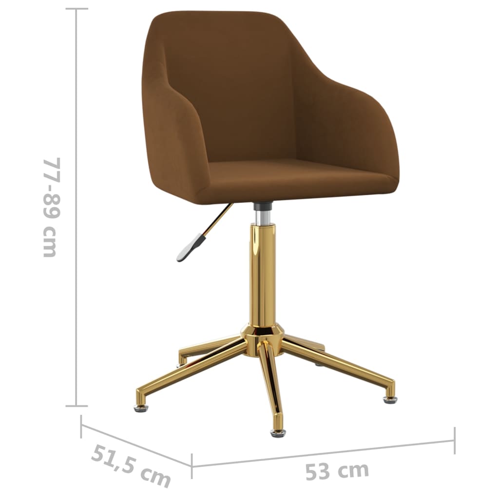 Bürostuhl Drehbar Braun Samt