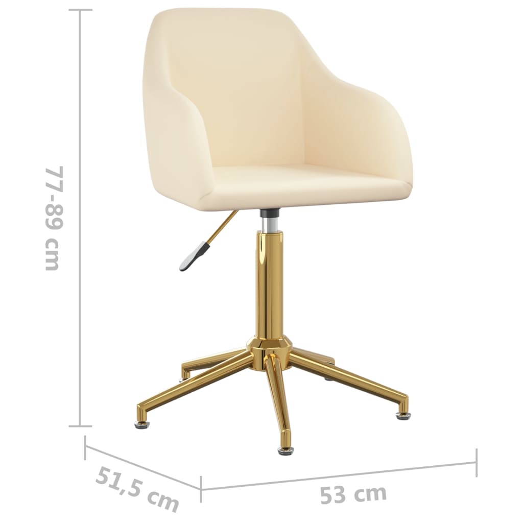 Bürostuhl Drehbar Creme Samt