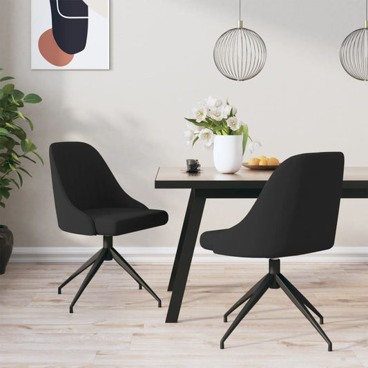 Esszimmerstühle 2 Stk. Schwarz Samt