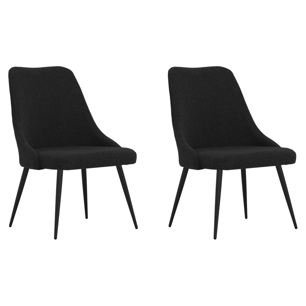 Esszimmerstühle 2 Stk. Schwarz Stoff
