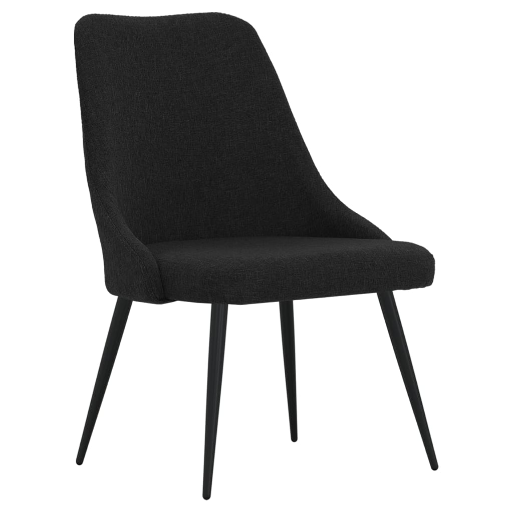 Esszimmerstühle 2 Stk. Schwarz Stoff
