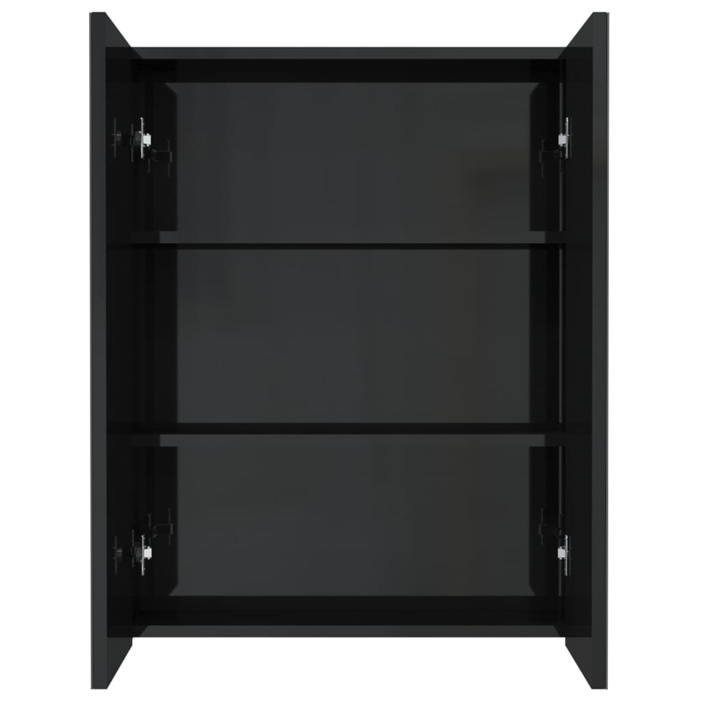 Bad-Spiegelschrank 60x15x75 cm MDF Glänzendes Schwarz