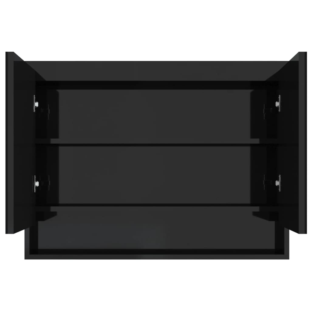 Spiegelschrank fürs Bad 80x15x60 cm Glänzend Schwarz