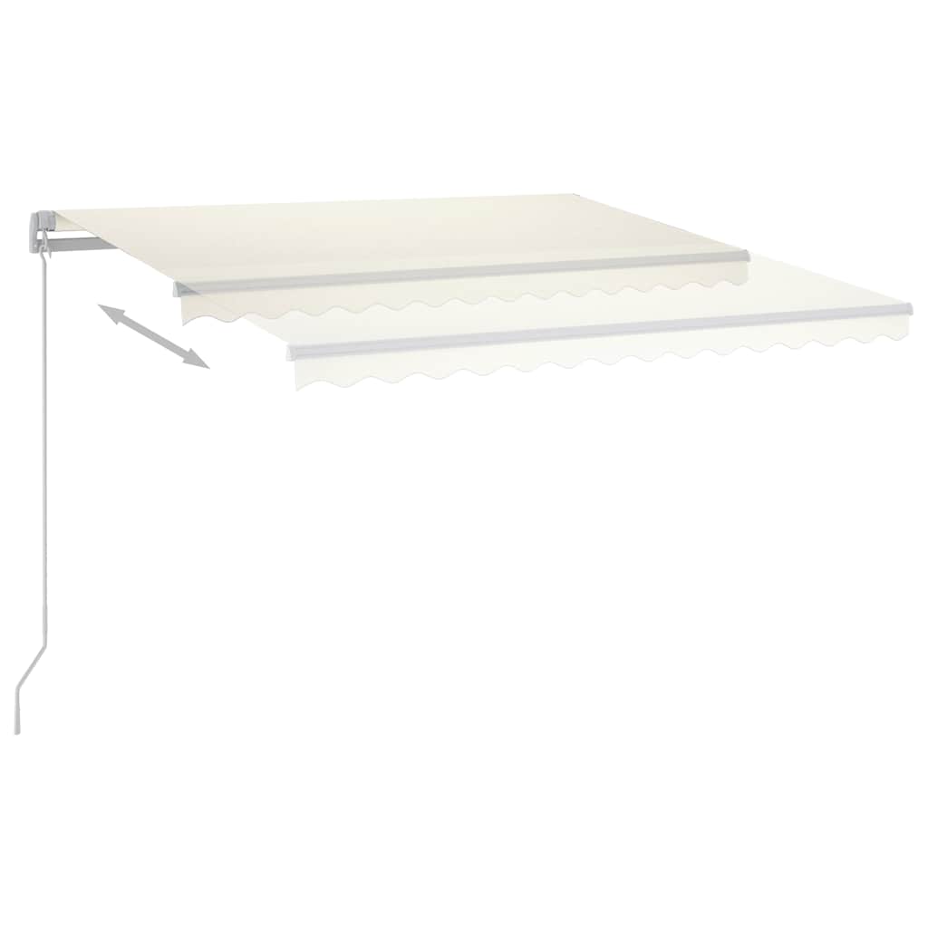 Markise Manuell Einziehbar mit LED 300x250 cm Creme