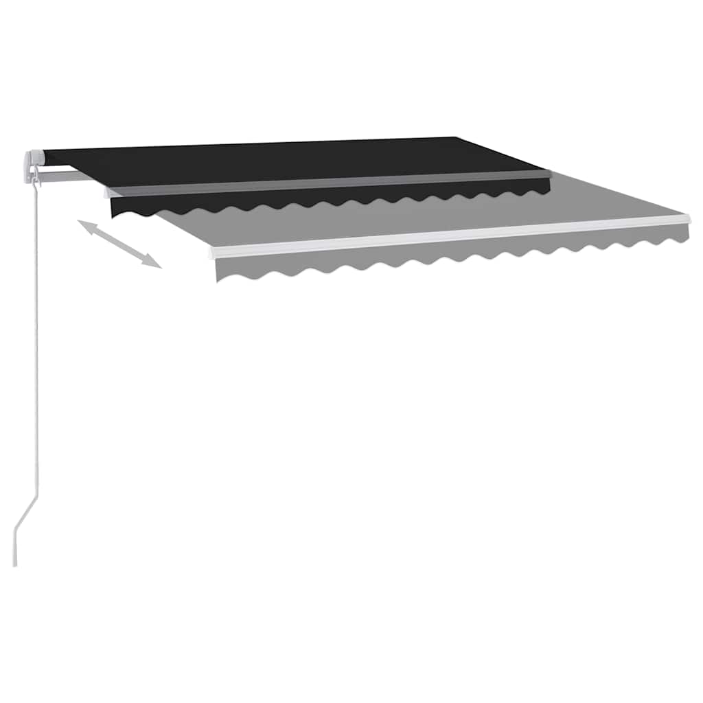 Markise Manuell Einziehbar mit LED 300x250 cm Anthrazit