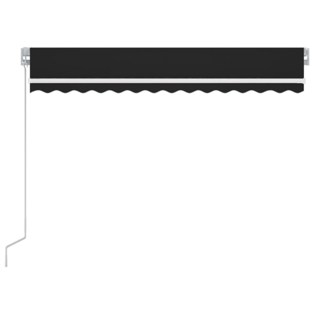 Markise Manuell Einziehbar mit LED 350x250 cm Anthrazit