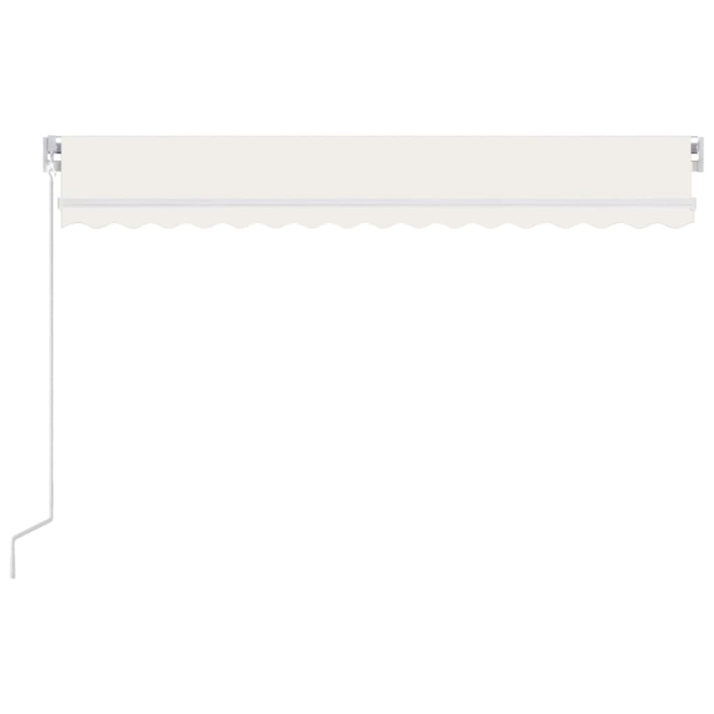 Markise Manuell Einziehbar mit LED 450x300 cm Creme