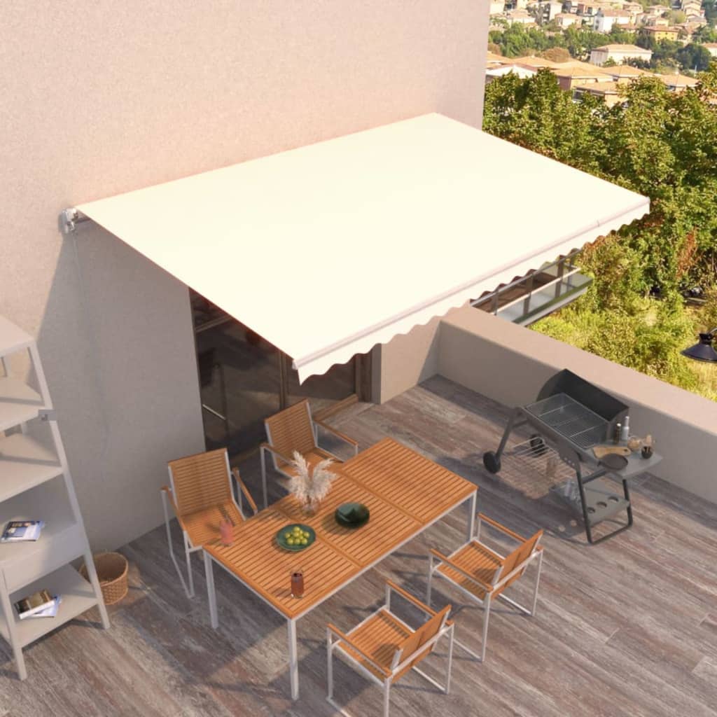Markise Manuell Einziehbar 500x300 cm Creme