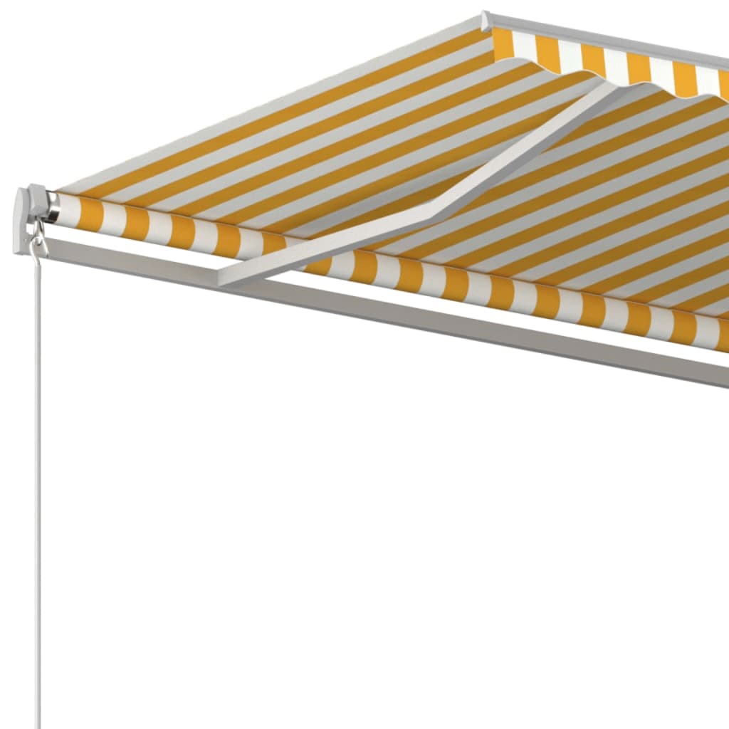 Markise Manuell Einziehbar 500x300 cm Gelb und Weiß