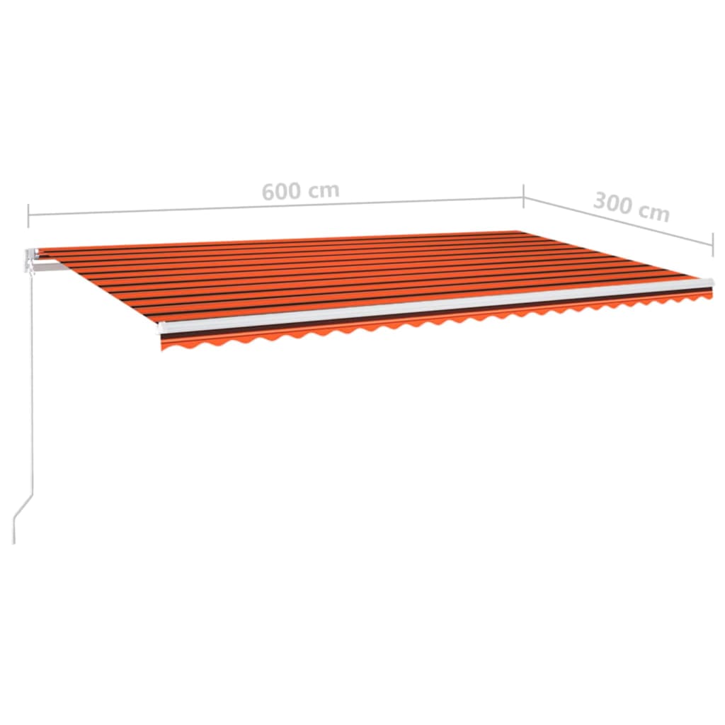Manuelle Markise mit Solar-LED 6 x 3 m